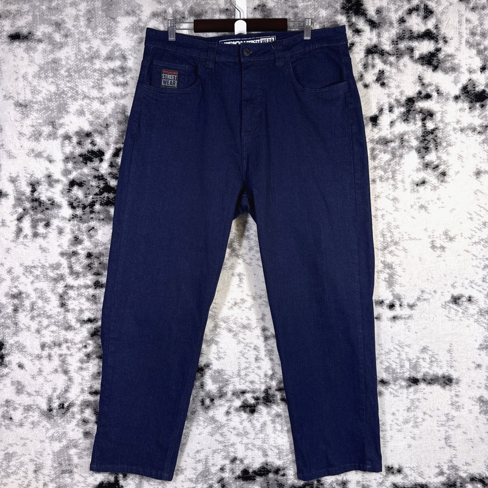 Vision Street Wear Jeans Mens Size 36x30 Dark Wash High Rise Skater Grunge